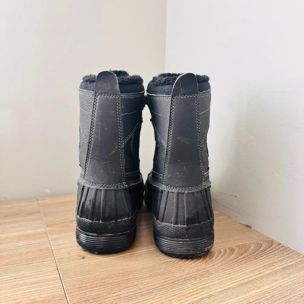 NORTIV 8 Men's Waterproof Winter Snow Boots Black Size 10